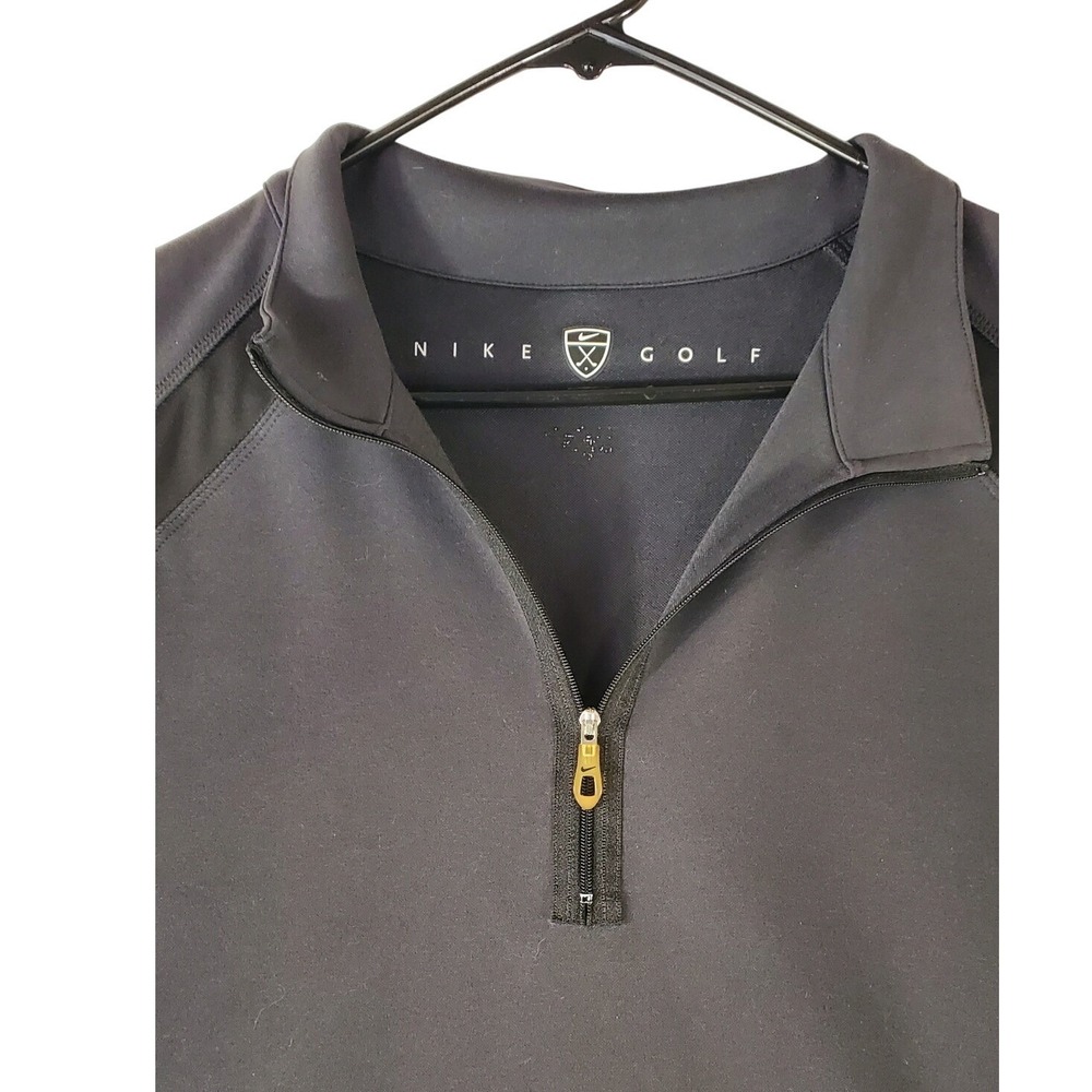 Nike Golf Mens Black Quarter Zip Pullover Sweatshirt XL Mesh Panels Mock Neck